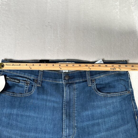 Calvin Klein Jeans Men Size W38 L34 Slim Straight Fit Blue Ashton Cotton Blend - Picture 4 of 13
